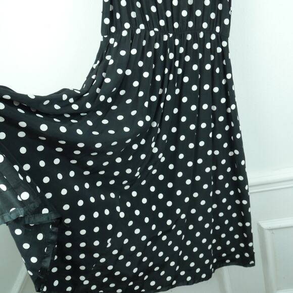 Vintage Small Dress Polka Dot Fit Flare 90s Retro Rockabilly Preppy Midi Punk - Picture 11 of 11